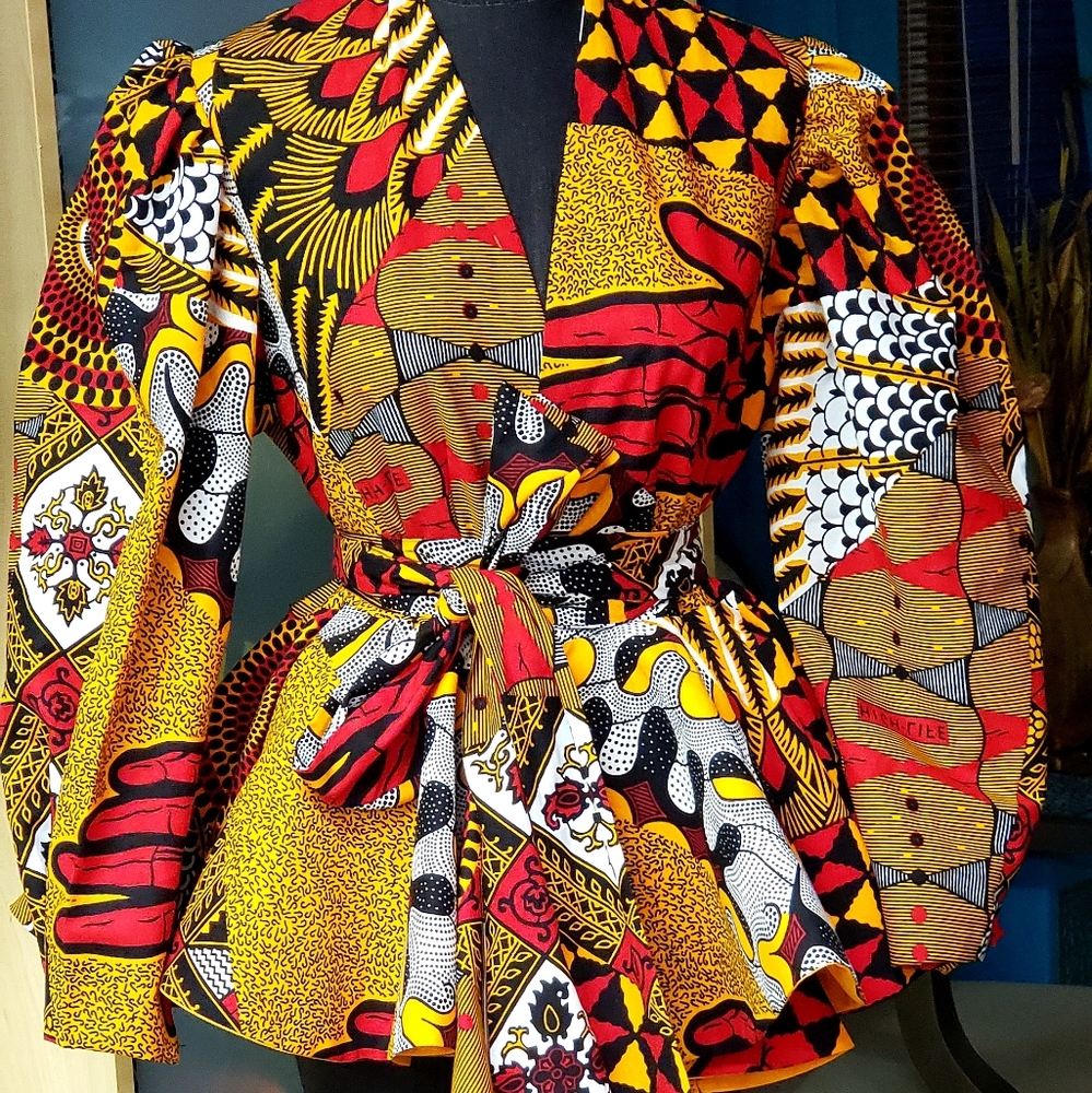Ankara peplum jacket